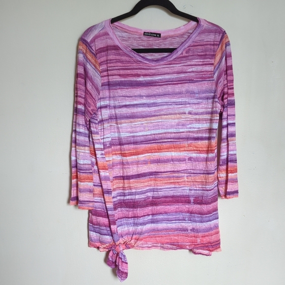 David Cline Shirt Pink Purple Striped Crushed Top Stretch Tie Orchid Size XL - Picture 1 of 5